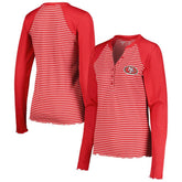 San Francisco 49ers Antigua Women's Maverick Waffle Henley Long Sleeve T-Shirt - Scarlet sale