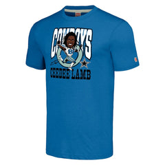 CeeDee Lamb Dallas Cowboys Homage Unisex Caricature Player Tri-Blend T-Shirt - Royal cheap
