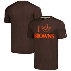 Cleveland Browns Homage Unisex The NFL ASL Collection by Love Sign Tri-Blend T-Shirt - Brown for sale