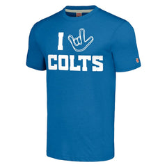 Indianapolis Colts Homage Unisex The NFL ASL Collection by Love Sign Tri-Blend T-Shirt - Royal for sale