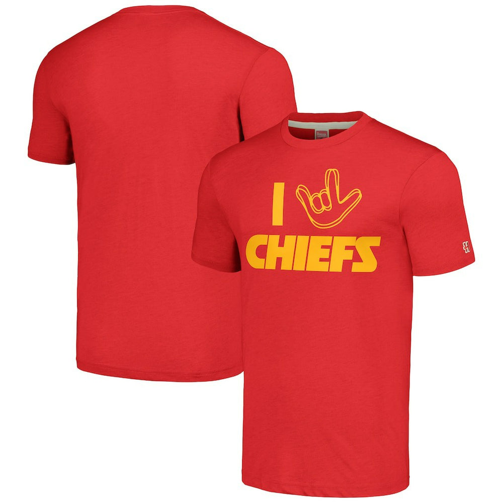 Kansas City Chiefs Homage Unisex The NFL ASL Collection by Love Sign Tri-Blend T-Shirt - Red cheap