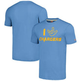 Los Angeles Chargers Homage Unisex The NFL ASL Collection by Love Sign Tri-Blend T-Shirt - Powder Blue discount