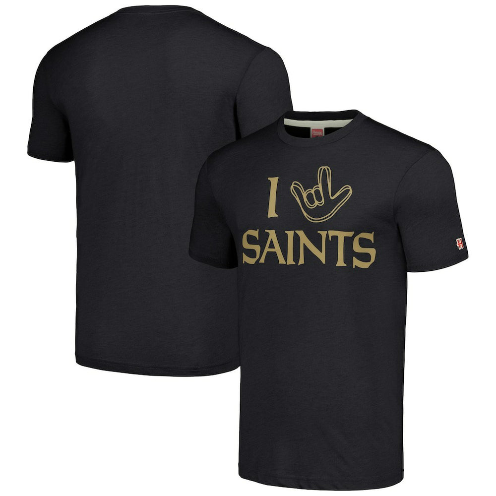 New Orleans Saints Homage Unisex The NFL ASL Collection by Love Sign Tri-Blend T-Shirt - Charcoal on sale