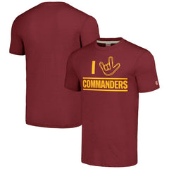 Washington Commanders Homage Unisex The NFL ASL Collection by Love Sign Tri-Blend T-Shirt - Burgundy on sale