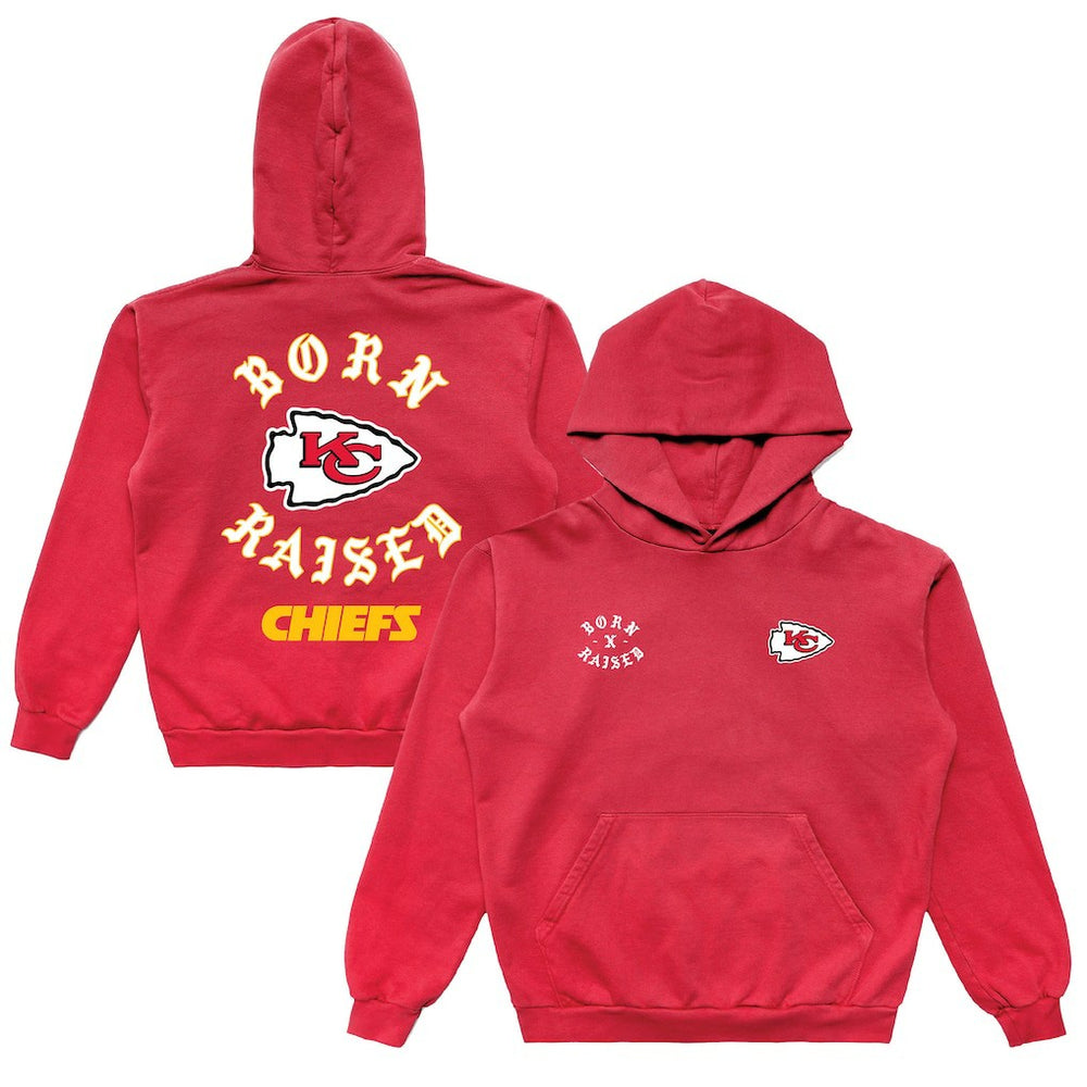 Kansas City Chiefs Born x Raised Unisex Pullover Hoodie - Red discount