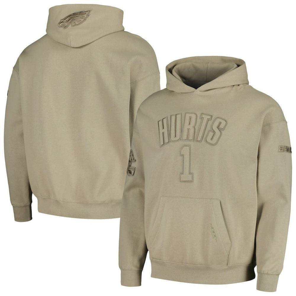 Jalen Hurts Philadelphia Eagles Pro Standard Player Name & Number Pullover Hoodie - Tan discount