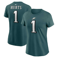 Jalen Hurts Philadelphia Eagles Women's Player Name & Number T-Shirt - Midnight Green | Nike cheap