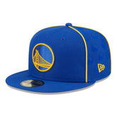 Golden State Warriors Piped & Flocked 59Fifty Fitted Hat - Royal | New Era on sale