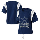 Dallas Cowboys WEAR by Erin Andrews Women's Cinched Colorblock T-Shirt - Navy cheap