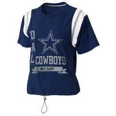 Dallas Cowboys WEAR by Erin Andrews Women's Cinched Colorblock T-Shirt - Navy cheap