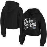 Dallas Cowboys WEAR by Erin Andrews Women's Domestic Cropped Pullover Hoodie - Black for sale