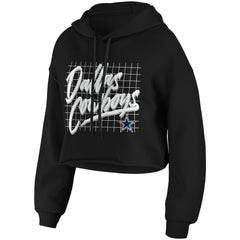 Dallas Cowboys WEAR by Erin Andrews Women's Domestic Cropped Pullover Hoodie - Black for sale