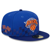 New York Knicks Rally Drive Checkerboard 59FIFTY Crown Fitted Hat - Blue | New Era outlet