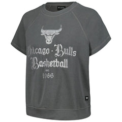 Chicago Bulls The Wild Collective Women's Embroidered Fleece Raglan Short Sleeve Pullover Sweatshirt sale - Gray sale