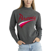 Atlanta Braves Lusso Women's Serena Raglan Pullover Sweater - Gray