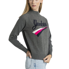 New York Yankees Lusso Women's Serena Raglan Pullover Sweater - Gray