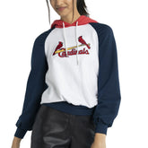 St. Louis Cardinals Lusso Women's Marlowe Tri-Blend Raglan Pullover Hoodie - White