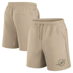 Miami Dolphins Unisex Elements Super Soft Fleece Shorts - Khaki on sale