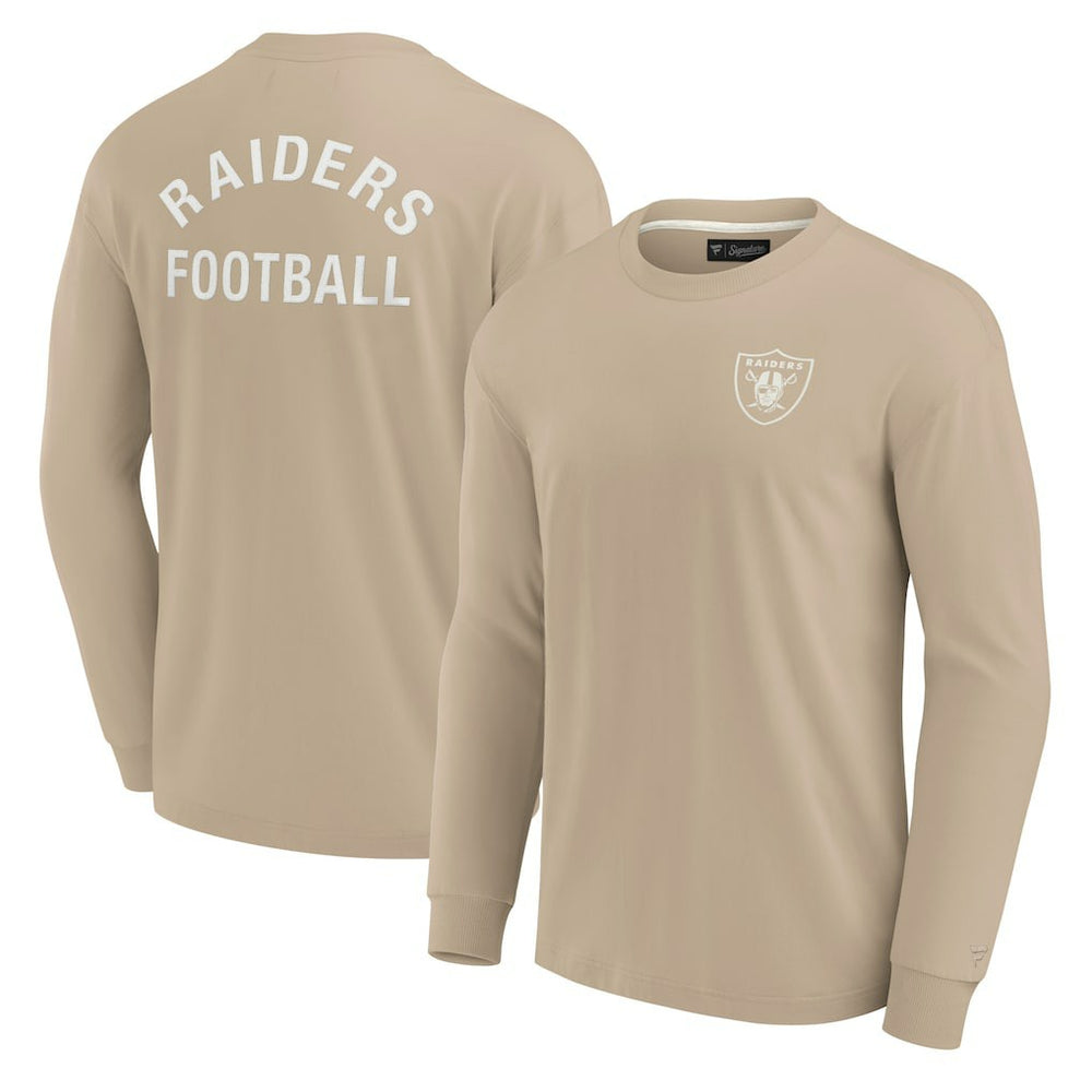 Las Vegas Raiders Unisex Elements Super Soft Long Sleeve T-Shirt - Khaki cheap