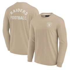 Las Vegas Raiders Unisex Elements Super Soft Long Sleeve T-Shirt - Khaki cheap