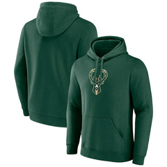 Milwaukee Bucks Primary Logo Pullover Hoodie - Hunter Green | Fanatics shop