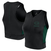 Green Bay Packers Women's Studio Fitted Gym Tank Top - Black for sale