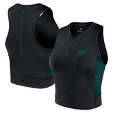 Philadelphia Eagles Women's Studio Fitted Gym Tank Top - Black discount