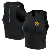 Pittsburgh Steelers Women's Studio Fitted Gym Tank Top - Black discount