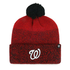 Washington Nationals Darkfreeze Cuffed Knit Hat with Pom - Red | 47 brand