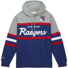 New York Rangers Head Coach Pullover Hoodie Blue/Gray