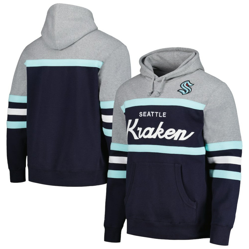 Seattle Kraken Head Coach Pullover Hoodie Deep Sea Blue/Gray