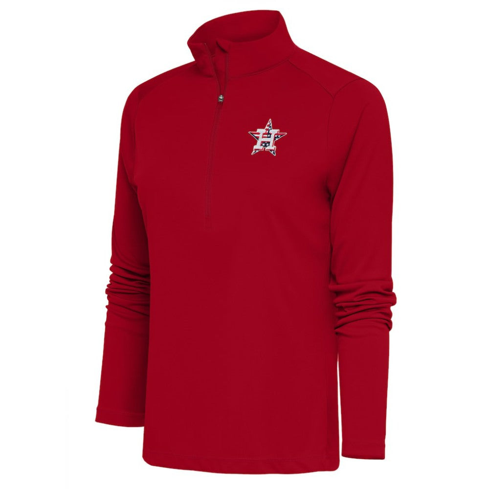 Houston Astros Antigua Women's Patriotic Tribute Half-Zip Pullover Top - Red