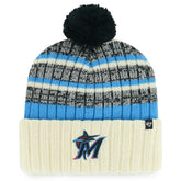 Miami Marlins Tavern Cuffed Knit Hat with Pom - Natural | 47 brand