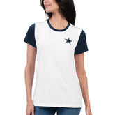 Dallas Cowboys G-III 4Her by Carl Banks Women's Fashion Illustration T-Shirt - White/Navy on sale