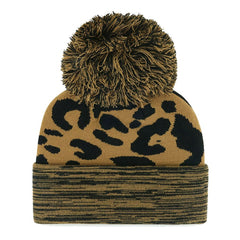 Washington Nationals Women's Leopard Rosette Cuffed Knit Hat with Pom | 47 brand