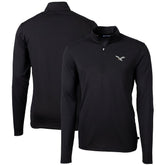 Philadelphia Eagles Cutter & Buck Gridiron Classics Big & Tall Virtue Eco Pique Recycled Quarter-Zip Pullover Top - Black for sale