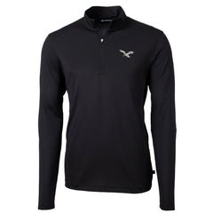 Philadelphia Eagles Cutter & Buck Gridiron Classics Big & Tall Virtue Eco Pique Recycled Quarter-Zip Pullover Top - Black for sale