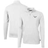 Philadelphia Eagles Cutter & Buck Gridiron Classics Big & Tall Virtue Eco Pique Recycled Quarter-Zip Pullover Top - White cheap