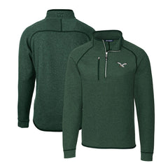 Philadelphia Eagles Cutter & Buck Gridiron Classics Big & Tall Mainsail Sweater-Knit Half-Zip Pullover Jacket - Heather Green online