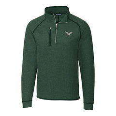 Philadelphia Eagles Cutter & Buck Gridiron Classics Big & Tall Mainsail Sweater-Knit Half-Zip Pullover Jacket - Heather Green online