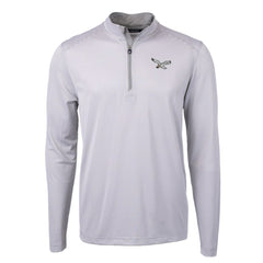 Philadelphia Eagles Cutter & Buck Gridiron Classics Big & Tall Virtue Eco Pique Micro Stripe Recycled Quarter-Zip Pullover Top - White discount