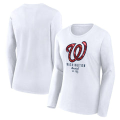 Washington Nationals Women's Lightweight Fitted Long Sleeve T-Shirt - White