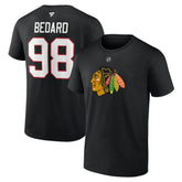 Connor Bedard Chicago Blackhawks Fanatics Authentic Stack Name & Number T-Shirt Black