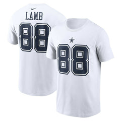 CeeDee Lamb Dallas Cowboys Player Name & Number T-Shirt - White | Nike online