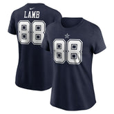 CeeDee Lamb Dallas Cowboys Women's Player Name & Number T-Shirt - Navy | Nike online