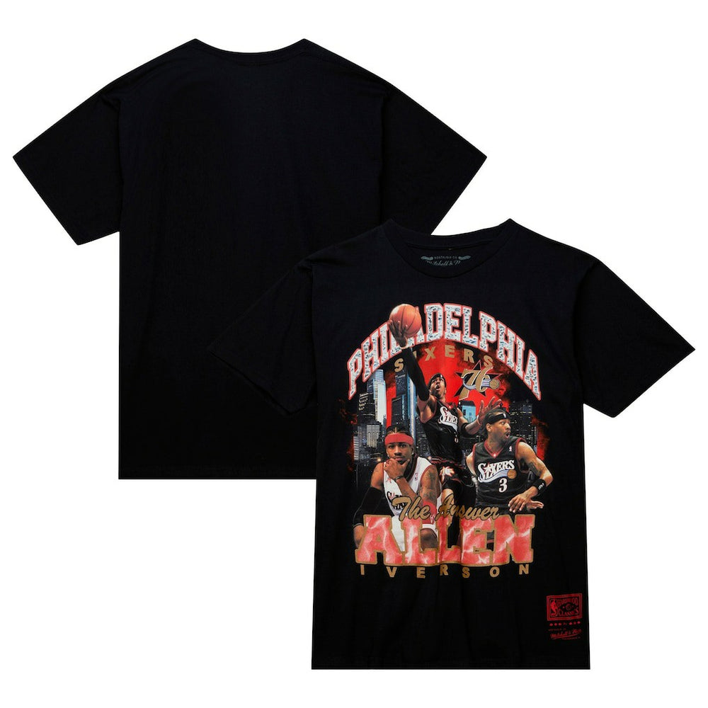 Allen Iverson Philadelphia 76ers Hardwood Classics Bling Concert Player T-Shirt - Black | Mitchell & Ness on sale