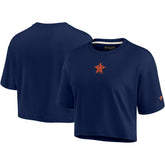 Houston Astros Women's Elements Super Soft Boxy Cropped T-Shirt - Navy