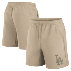 Los Angeles Dodgers Unisex Elements Super Soft Fleece Shorts - Khaki