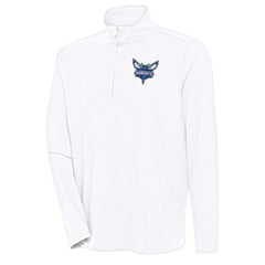 Charlotte Hornets Antigua Hunk Quarter-Zip Pullover Top - White for sale