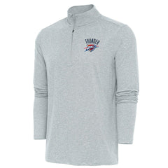 Oklahoma City Thunder Antigua Hunk Quarter-Zip Pullover Top - Heather Gray shop